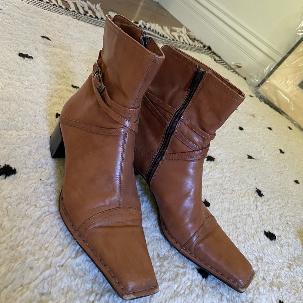 Brown Leather Ankle Boots